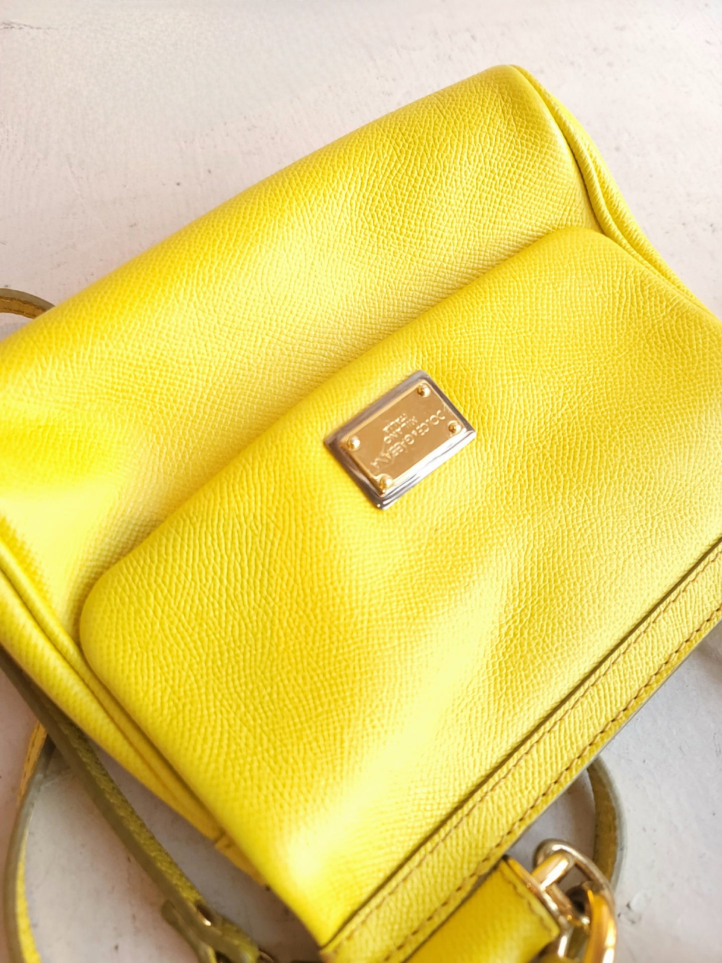 Dolce & Gabbana Yellow Small Sicily Top-Handle Bag