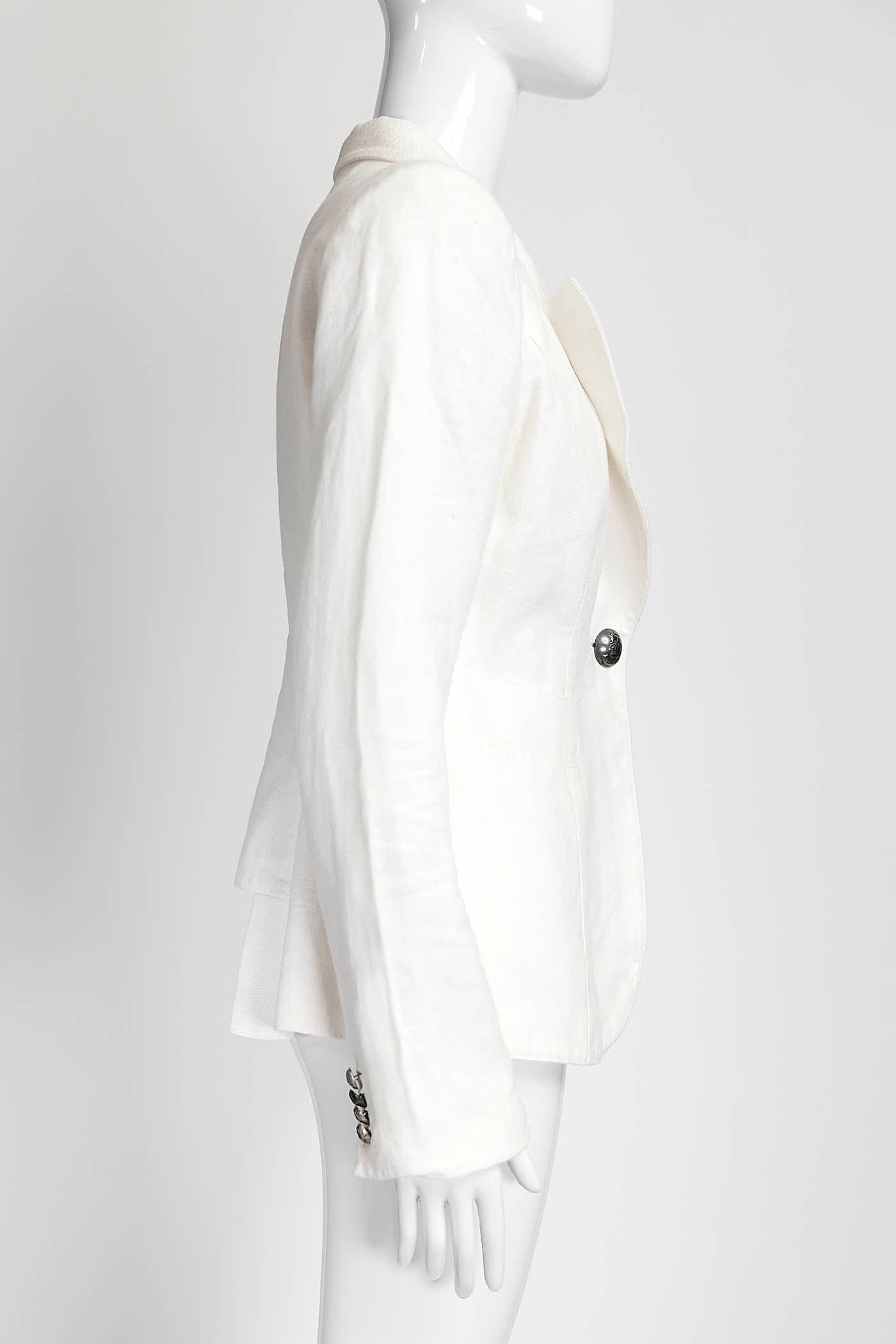 Smythe White Linen Blazer 8