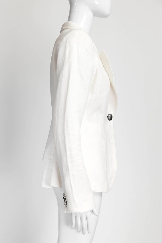 Smythe White Linen Blazer 8
