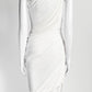 NORMA KAMALI Snow White Draped One Shoulder Dress 36