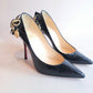 Christian Louboutin Black Patent Heels w/Military Badges and Patches 37
