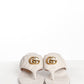 Gucci GG Marmont White Leather Sandal Heel 38.5