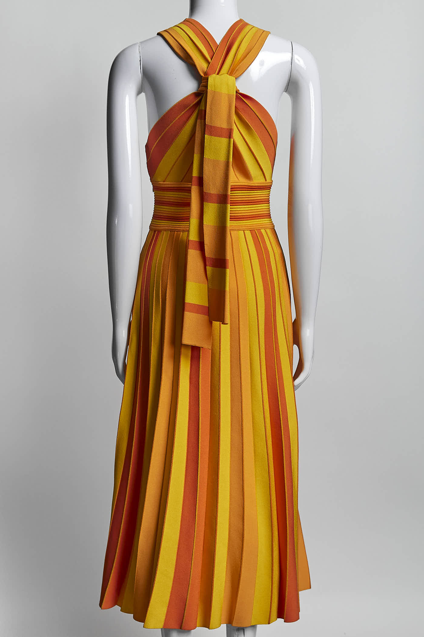 Carolina Herrera Orange Midi Knit Dress S
