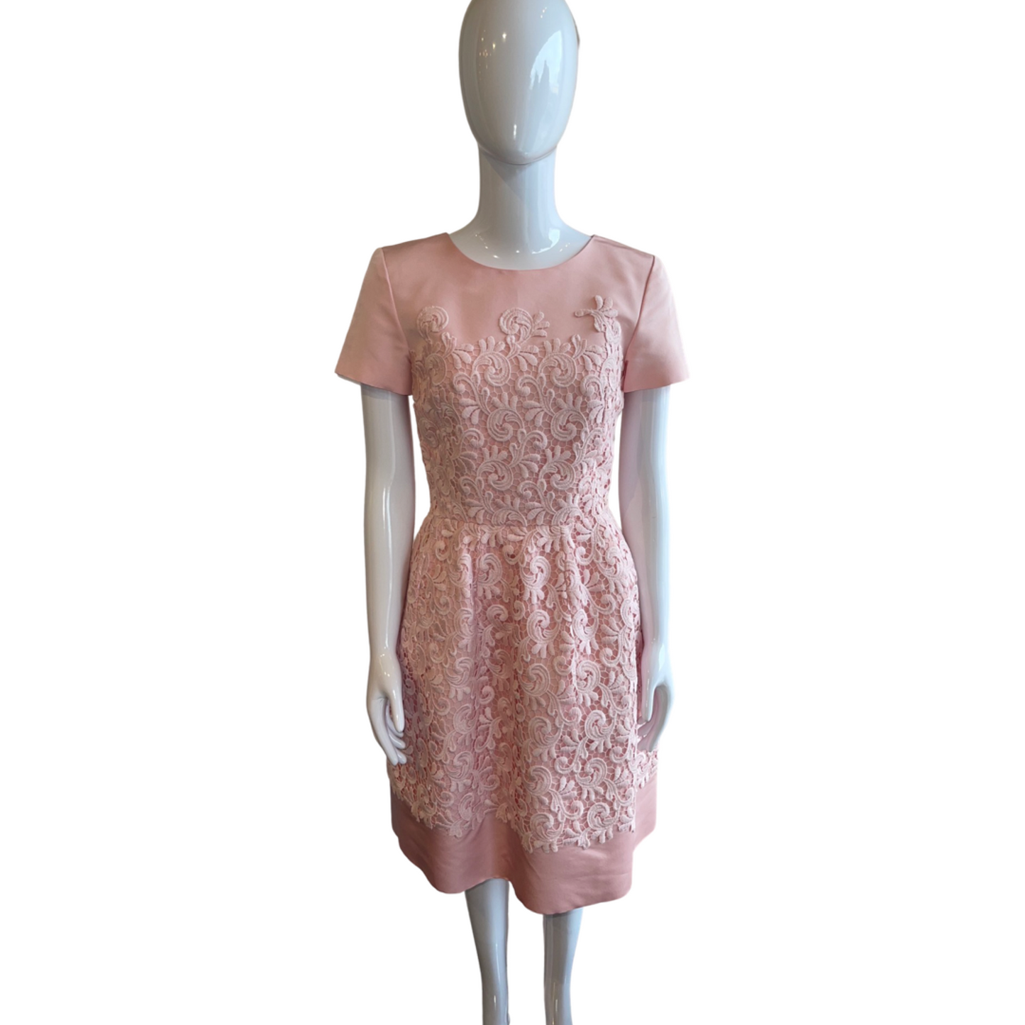 Oscar de la Renta Pink Lace Dress US4