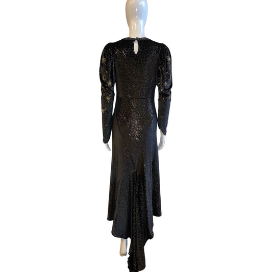Attico Galaxy Black Long Dress